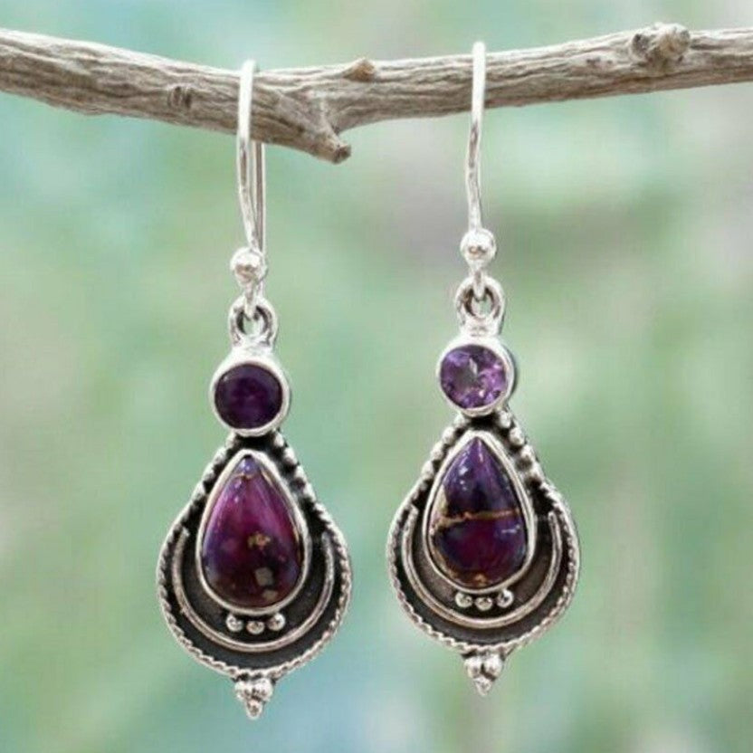 Wholesale Set with Sea Blue Topaz Rotating Water Drop Pear Shaped Earrings